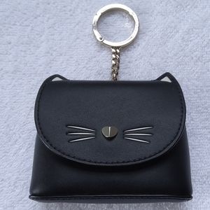 Kate Spade Whiskers Key Chain Black Cat Coin Purse